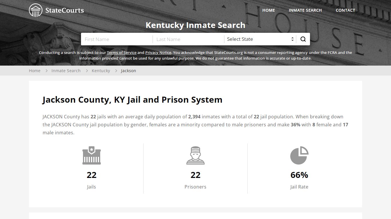 Jackson County, KY Inmate Search - StateCourts