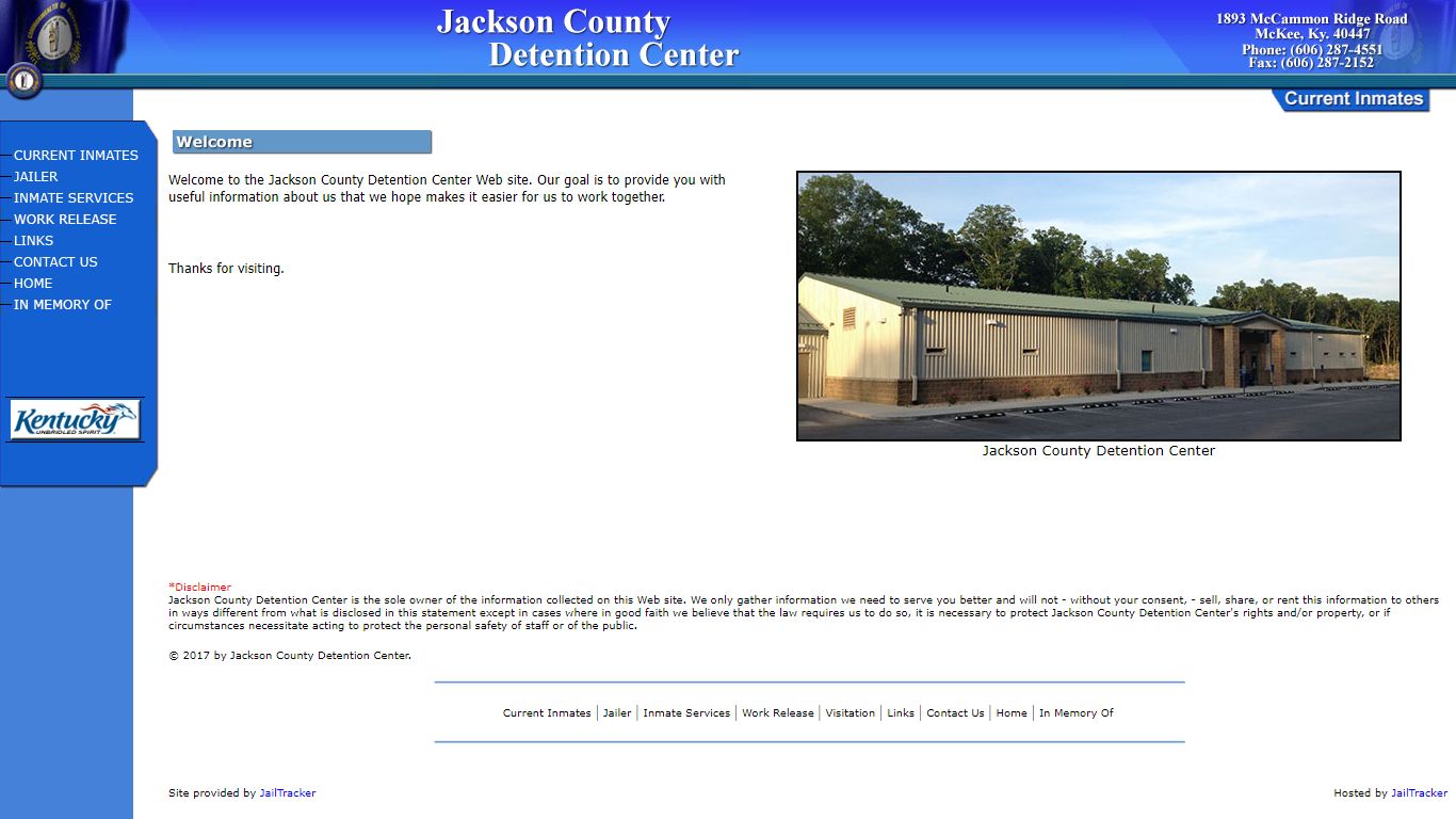 Welcome to the Jackson County Detention Center